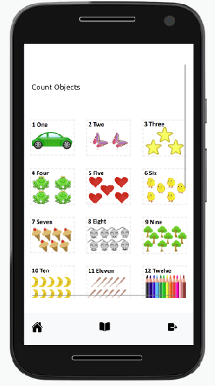 Count objects :Funtu app is designed to help kids to see , listen and learn and count numbers