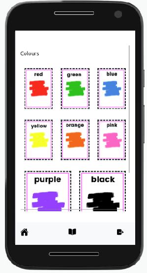Basic colours : Funtu app is designed to help kids to see , listen and learn and recognise Basic colours 